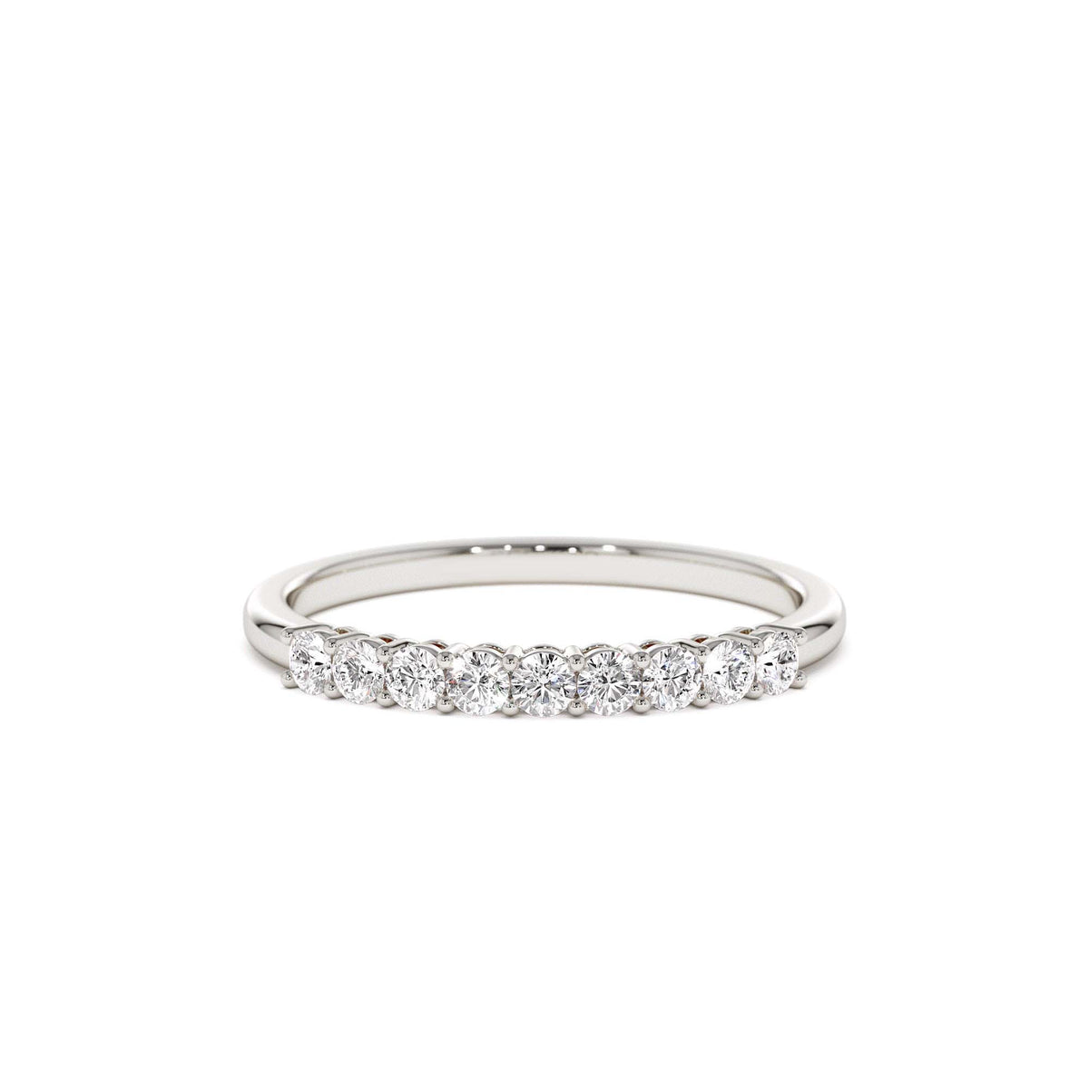 0.30ctw 9 Stone Basket Setting Diamond Wedding Ring in 14K Gold — view 4