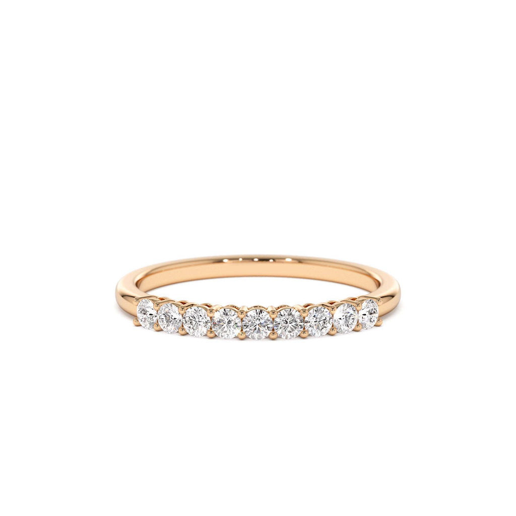 0.30ctw 9 Stone Basket Setting Diamond Wedding Ring in 14K Gold — view 5
