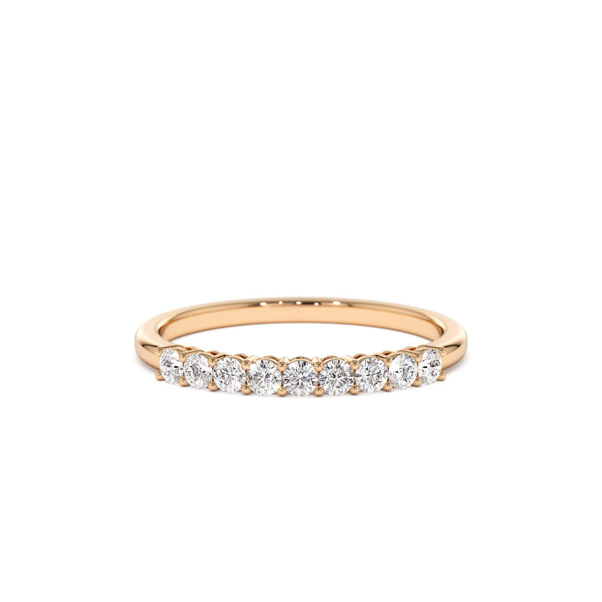 0.30ctw 9 Stone Basket Setting Diamond Wedding Ring in 14K Gold — view 5