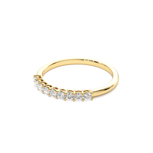 0.30ctw 9 Stone Basket Setting Diamond Wedding Ring in 14K Gold — view 2