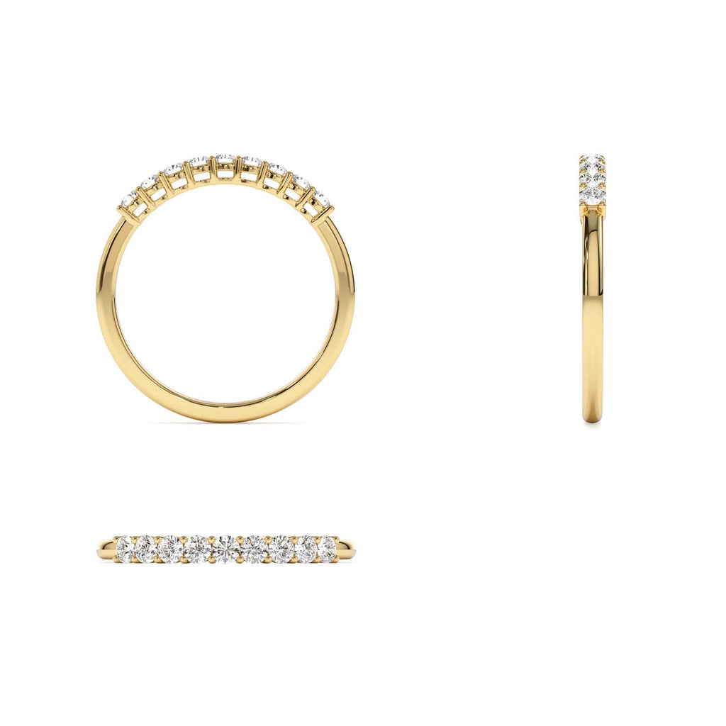 0.30ctw 9 Stone Basket Setting Diamond Wedding Ring in 14K Gold — view 3