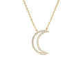 Diamond Moon Outline Necklace in 14K Gold — view 1