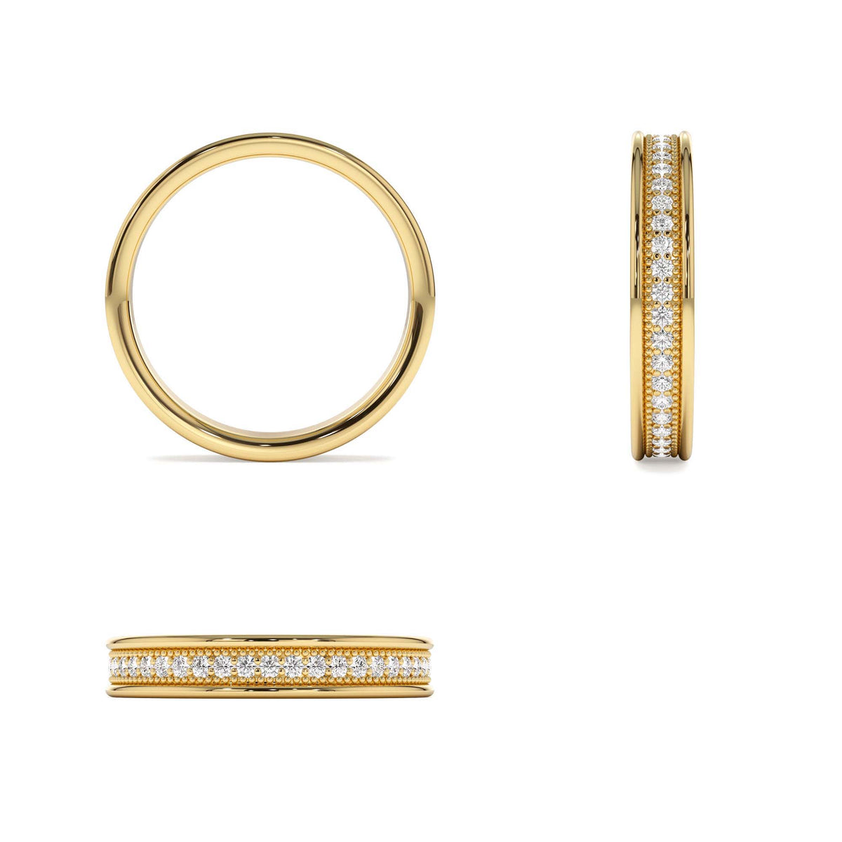 Milgran Full Eternity Diamond Ring in 14K Gold — view 3