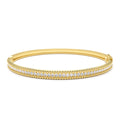 Milgrain Diamond Bangle Bracelet in 14K Gold — view 1