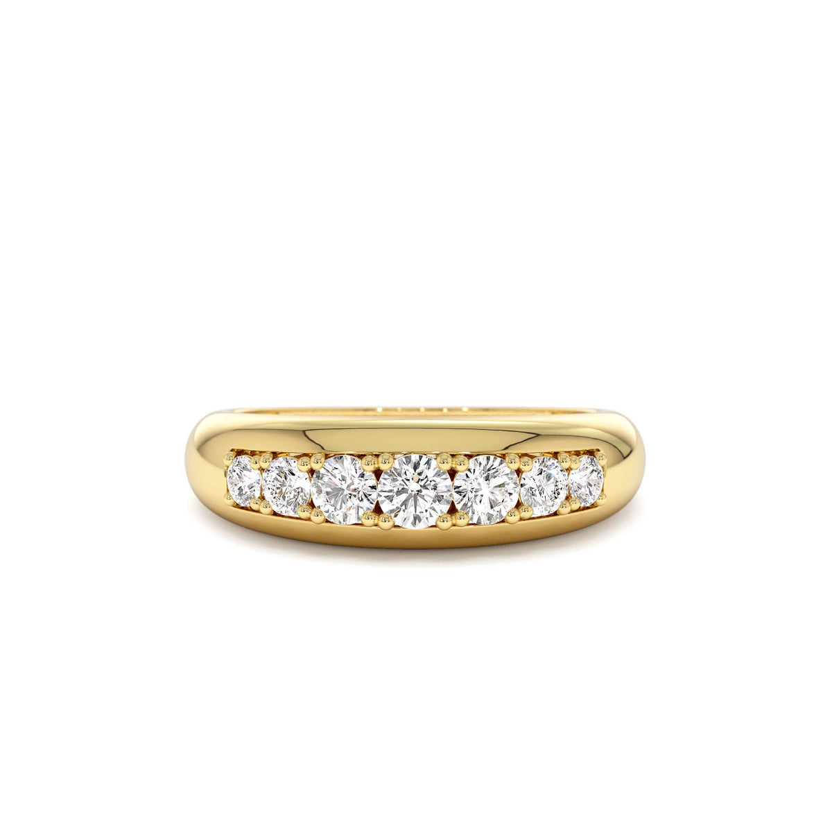 Dome Diamond Ring in 14K Gold — view 1