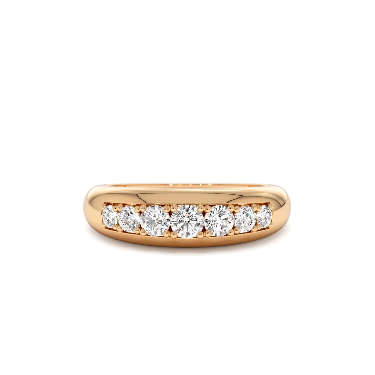 Dome Diamond Ring in 14K Gold — view 5