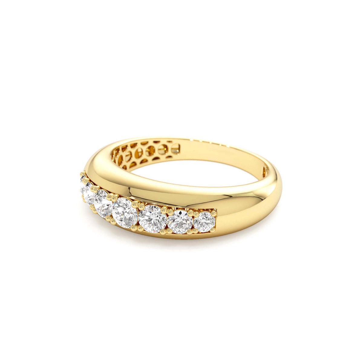Dome Diamond Ring in 14K Gold — view 2