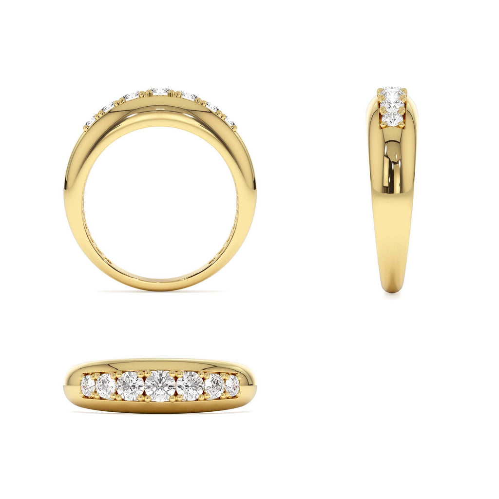 Dome Diamond Ring in 14K Gold — view 3
