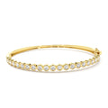 Bezel Setting Diamond Bangle in 14K Gold — view 1