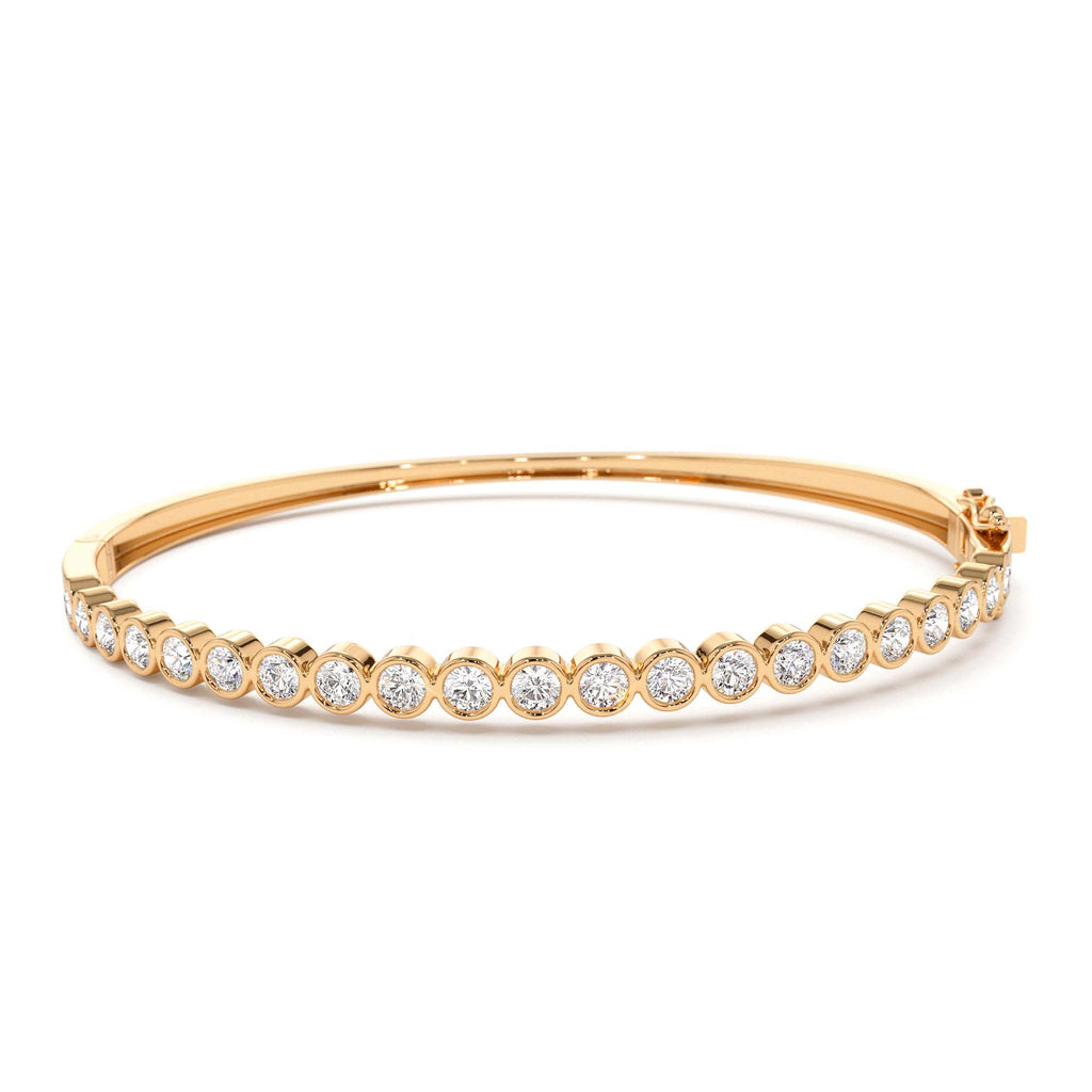 Bezel Setting Diamond Bangle in 14K Gold — view 5