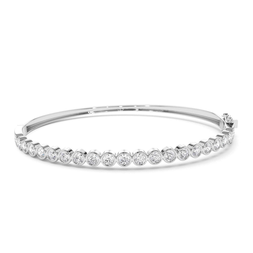 Bezel Setting Diamond Bangle in 14K Gold — view 4