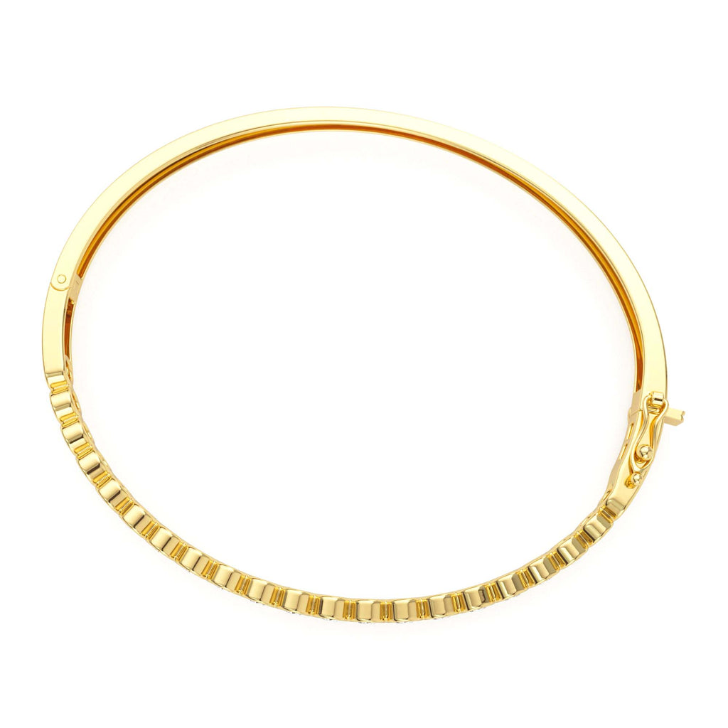 Bezel Setting Diamond Bangle in 14K Gold — view 2
