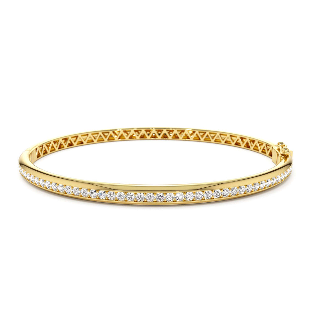 1.00 CTW Dome Diamond Bangle Bracelet in 14K Gold — view 1