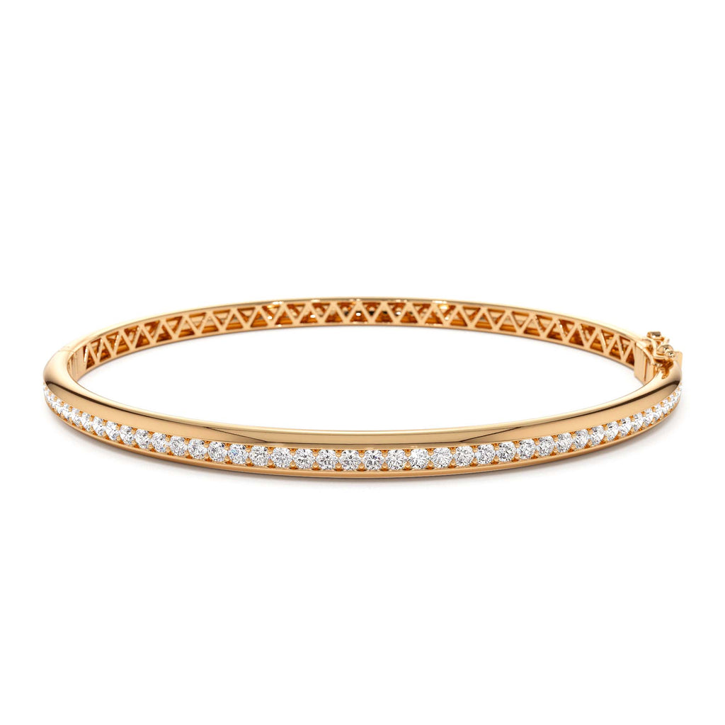 1.00 CTW Dome Diamond Bangle Bracelet in 14K Gold — view 5