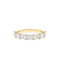 1.30 CTW East West Prong Setting Seven Stone Oval & Emerald Cut Lab-Grown Diamond Ring in 14K Gold — view 1