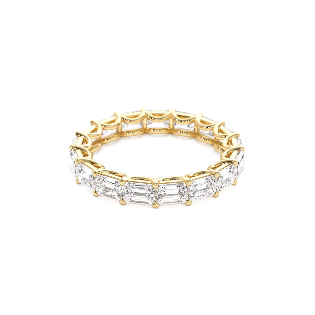 3.25 CTW East West Prong Setting Full Eternity Emerald Cut Lab-Grown Diamond Ring in 14K Gold — view 2