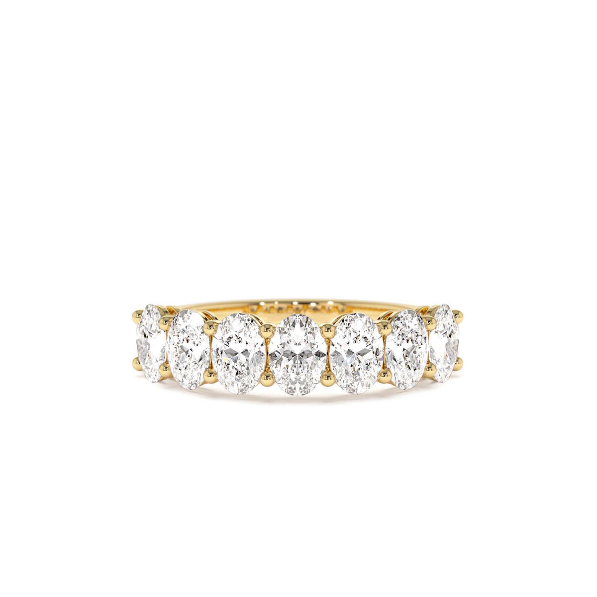 1.25 CTW Prong Setting Seven Stone Oval Cut Lab-Grown Diamond Wedding Ring in 14K Gold — view 1