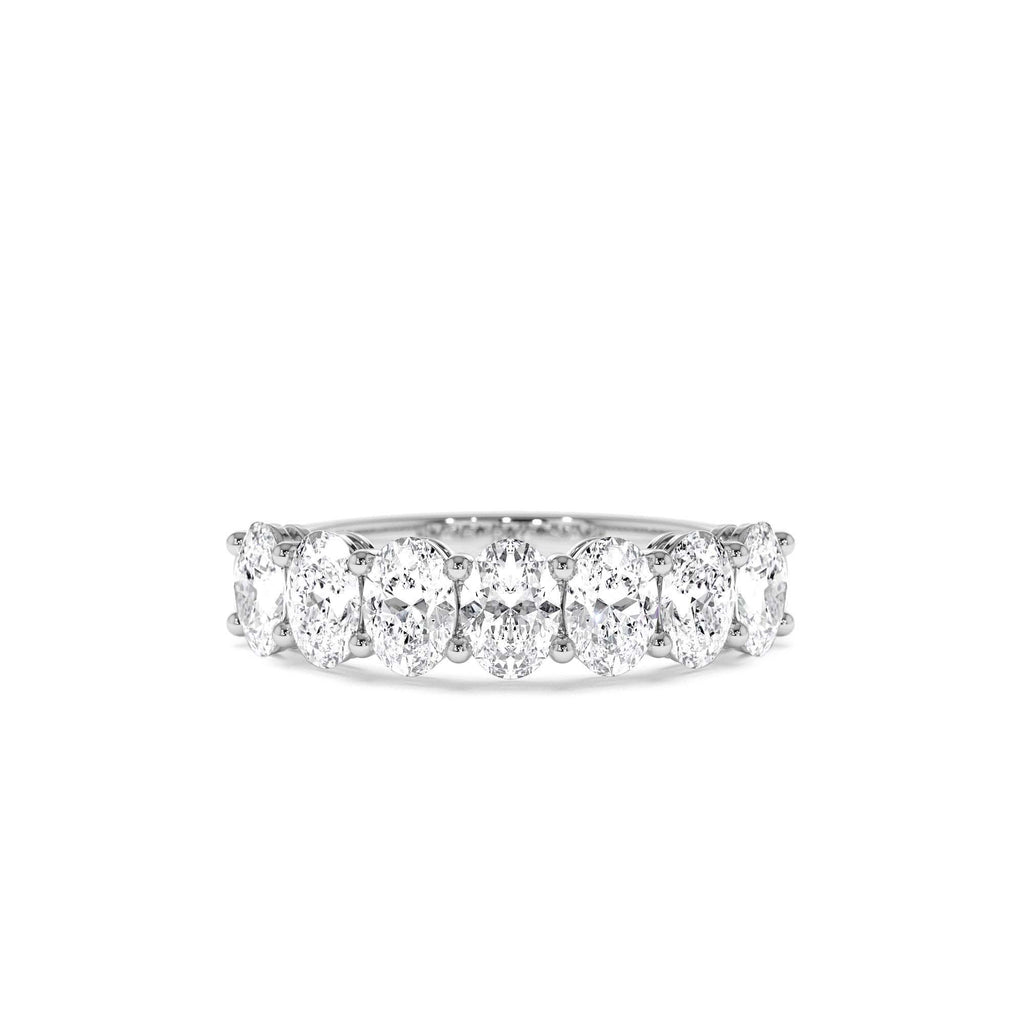 1.25 CTW Prong Setting Seven Stone Oval Cut Lab-Grown Diamond Wedding Ring in 14K Gold — view 4