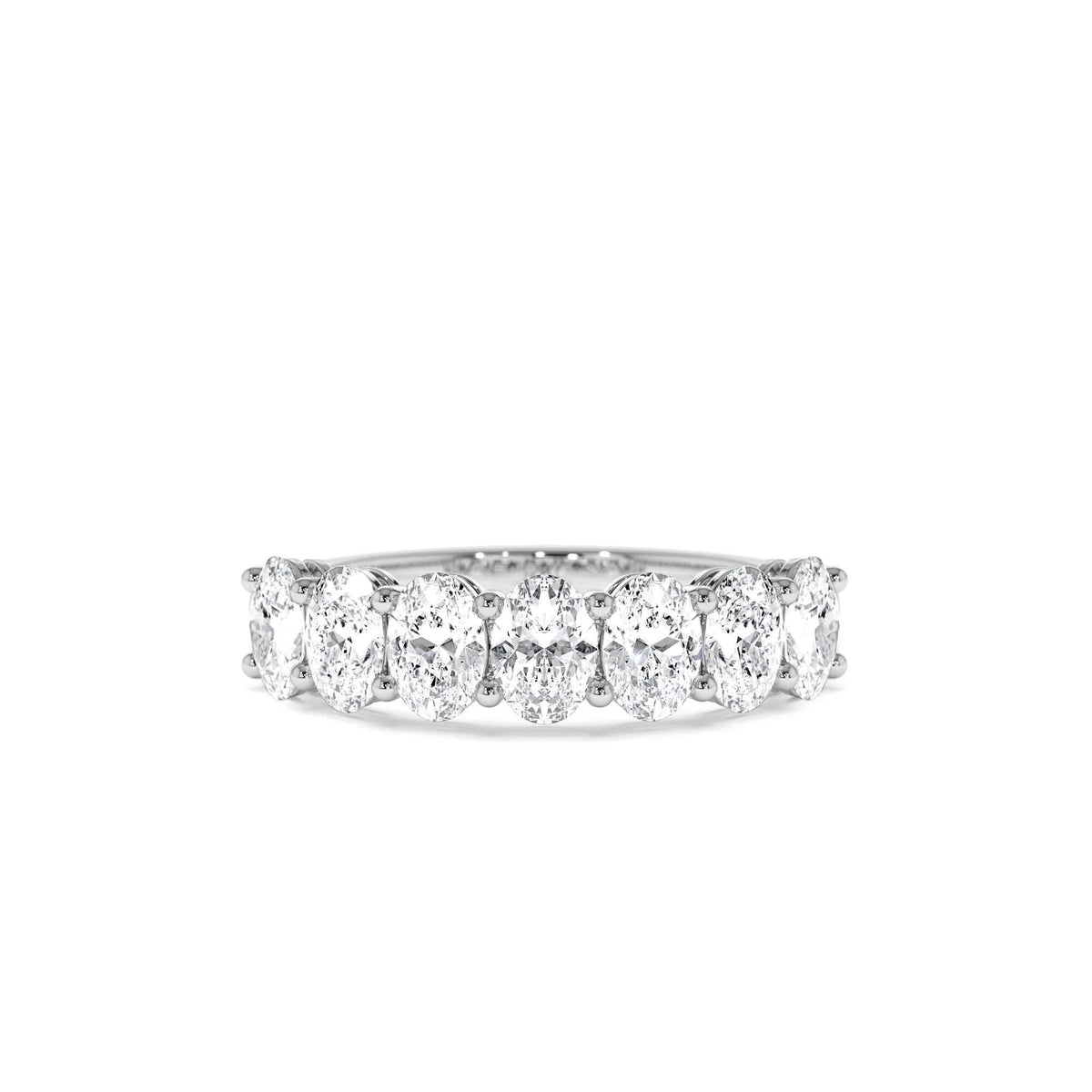 1.25 CTW Prong Setting Seven Stone Oval Cut Lab-Grown Diamond Wedding Ring in 14K Gold — view 4