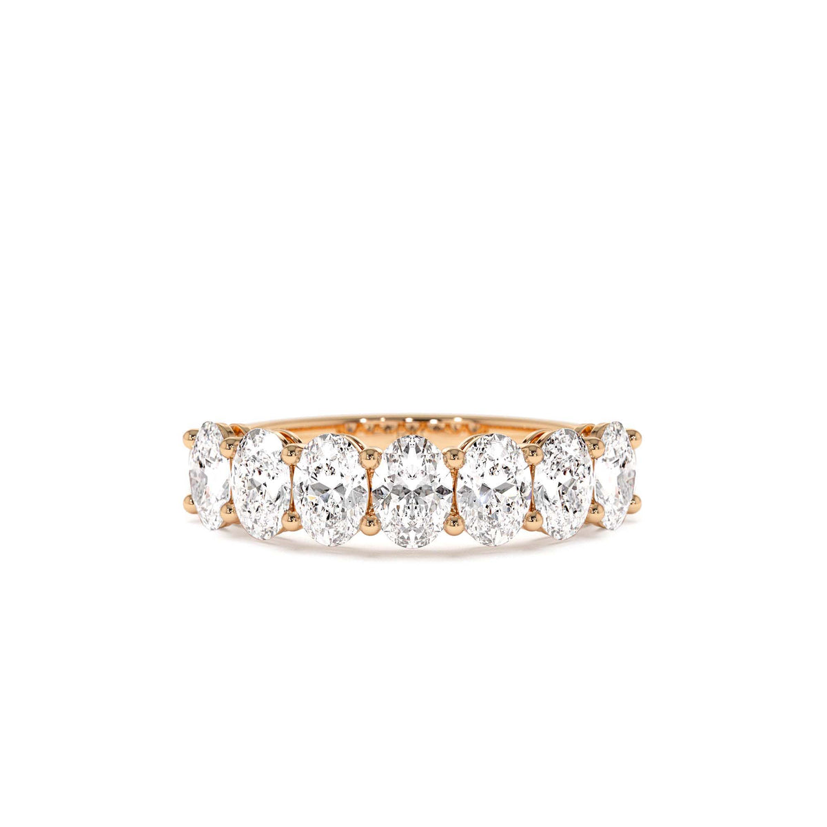 1.25 CTW Prong Setting Seven Stone Oval Cut Lab-Grown Diamond Wedding Ring in 14K Gold — view 5