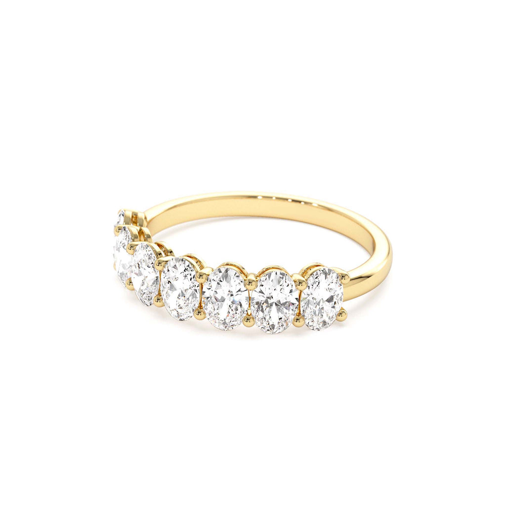 1.25 CTW Prong Setting Seven Stone Oval Cut Lab-Grown Diamond Wedding Ring in 14K Gold — view 2