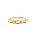 Vintage Inspired Baguette Diamond Wedding RIng in 14K Gold — view 1