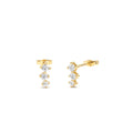 Three Stone Brilliant Diamond Studs 0.35 CTW in 14K Gold — view 1