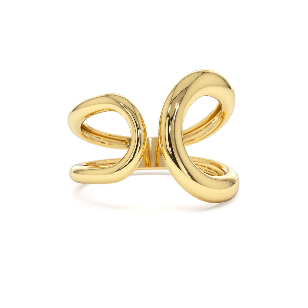 Unique Design Bold Gold Ring in 14K Gold — view 1