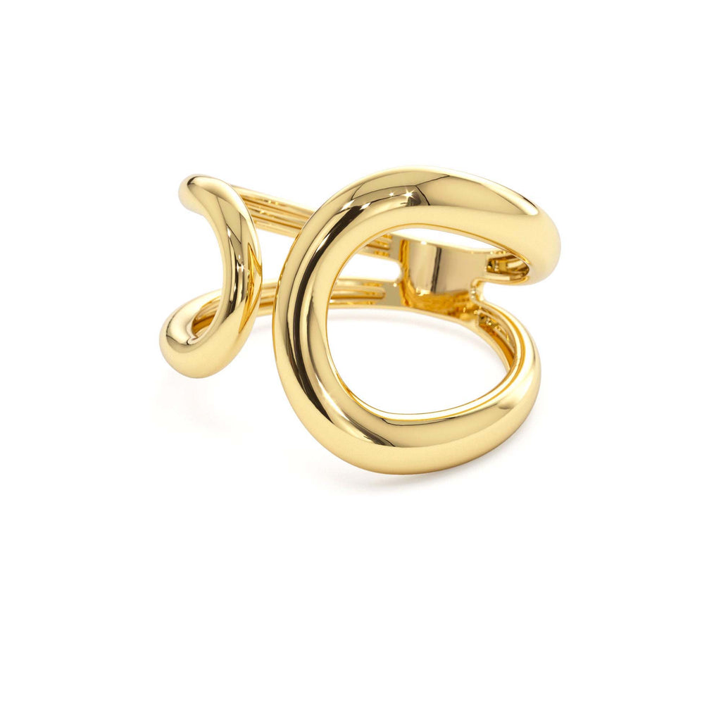 Unique Design Bold Gold Ring in 14K Gold — view 2