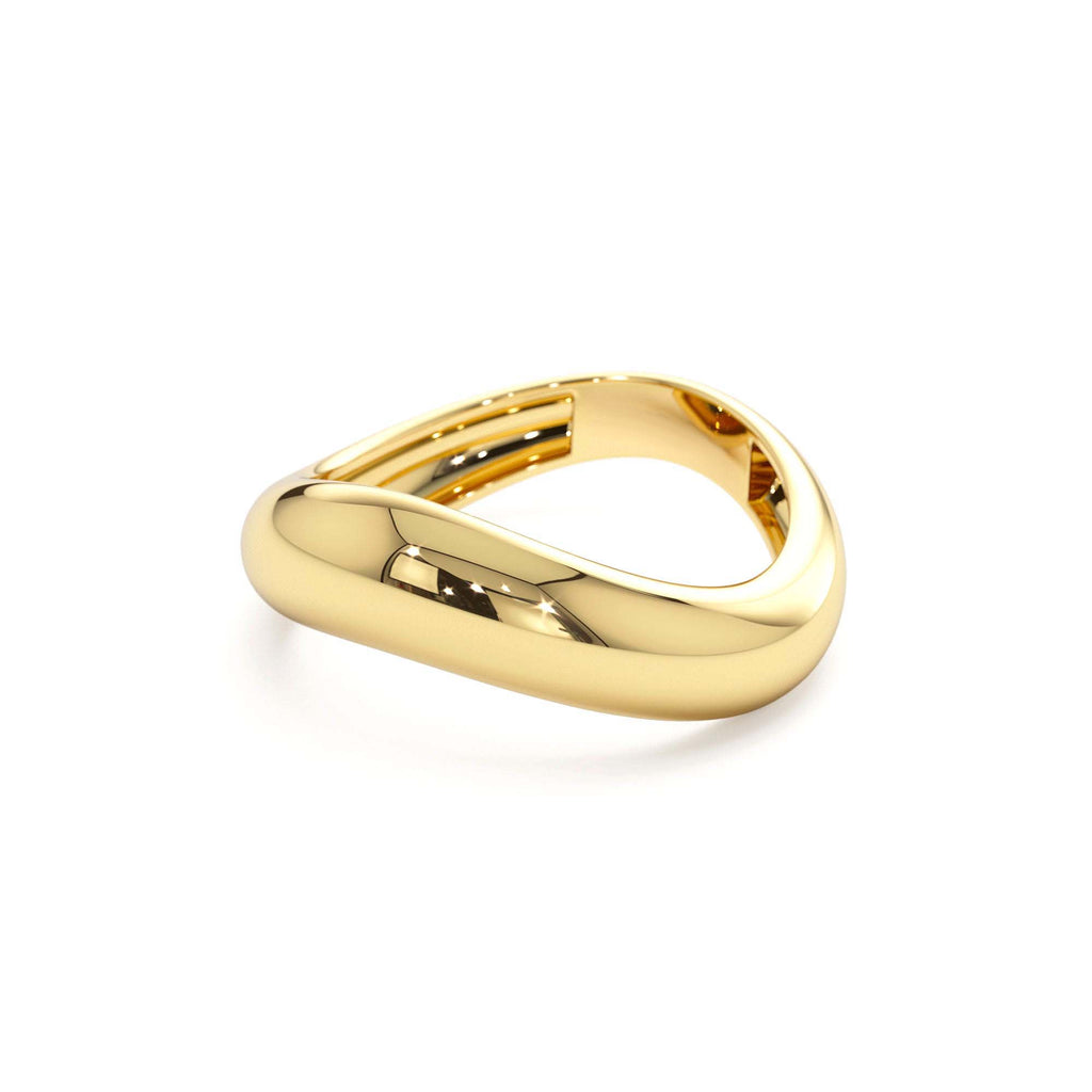 Unique Amorphic Shaped Figure Ring in 14K Gold — view 2