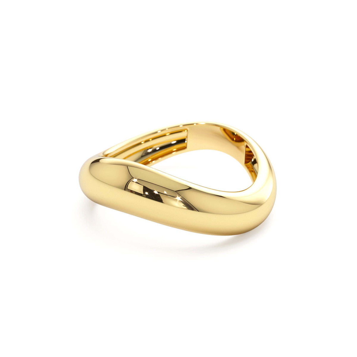 Unique Amorphic Shaped Figure Ring in 14K Gold — view 2