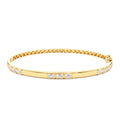 Emerald Cut Bezel Setting Bangle in 14K Gold — view 1