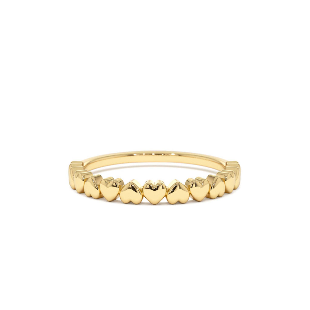 Dainty Heart Stacking Gold Ring in 14K Gold — view 1