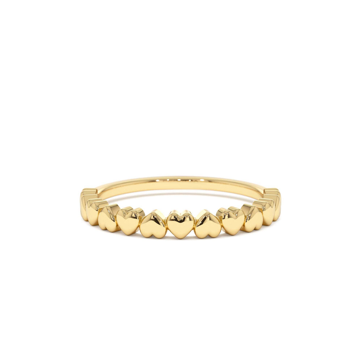 Dainty Heart Stacking Gold Ring in 14K Gold — view 1