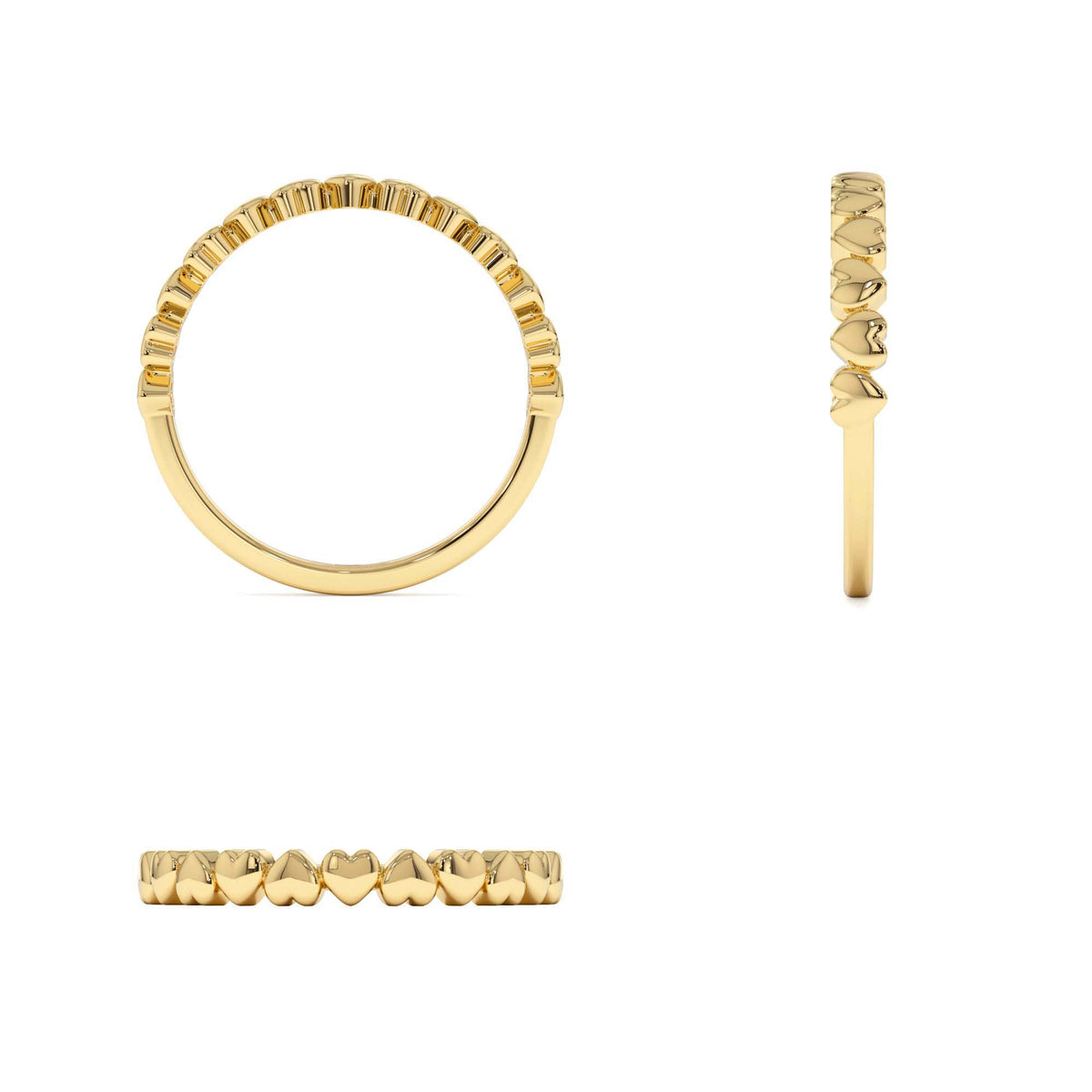 Dainty Heart Stacking Gold Ring in 14K Gold — view 3