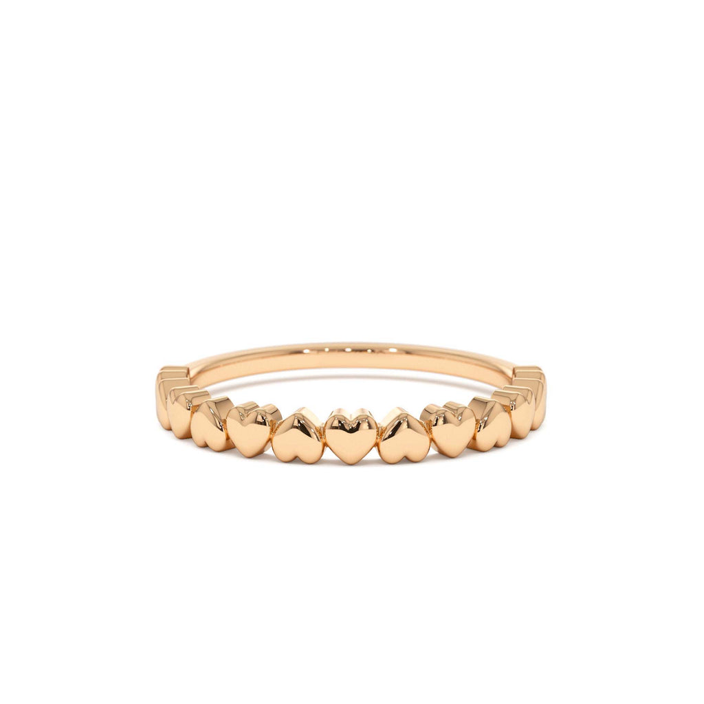 Dainty Heart Stacking Gold Ring in 14K Gold — view 5