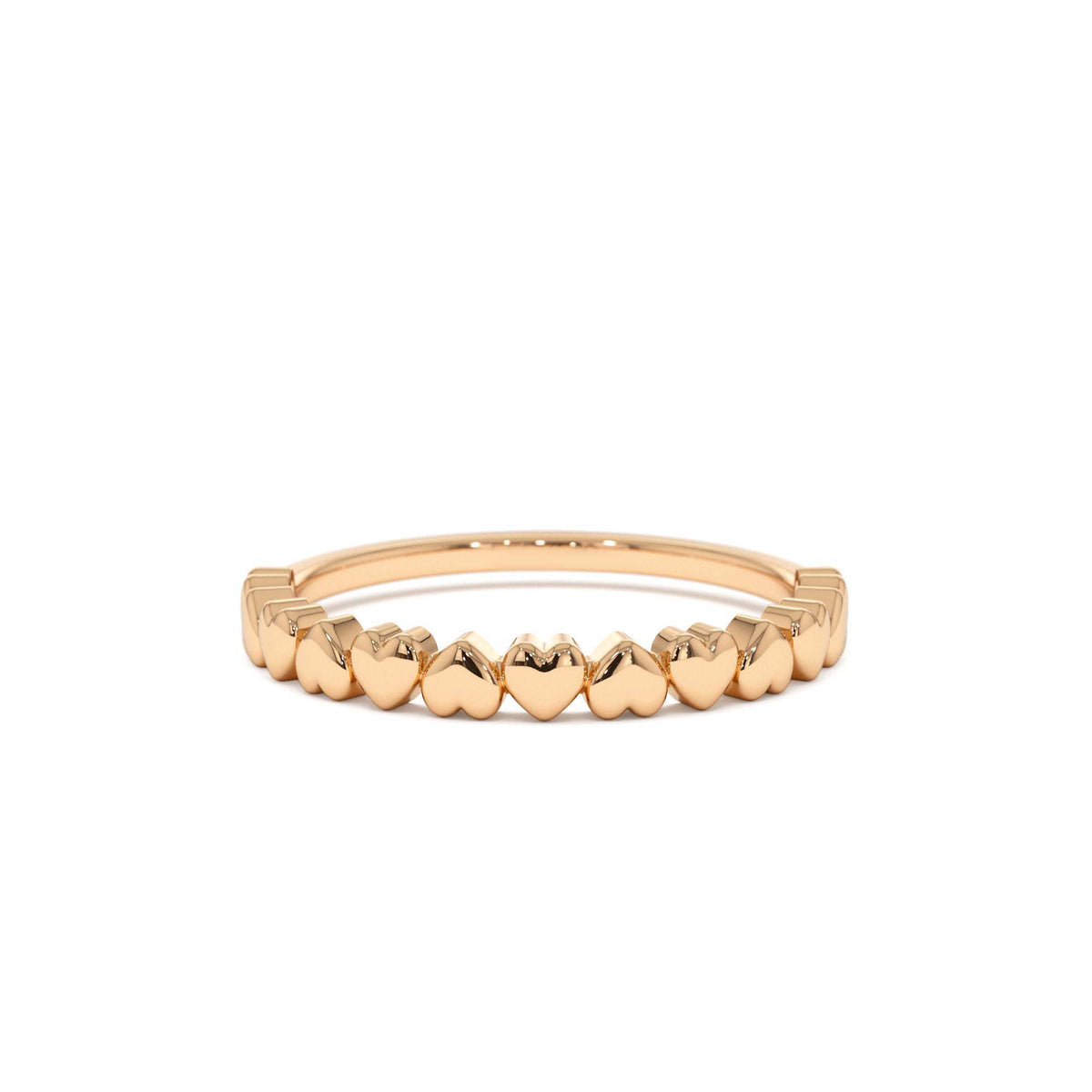 Dainty Heart Stacking Gold Ring in 14K Gold — view 5