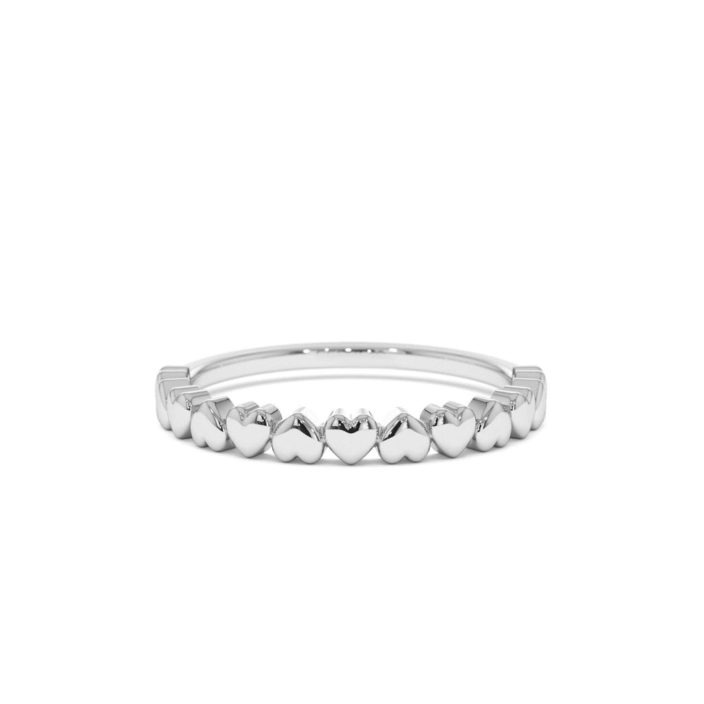 Dainty Heart Stacking Gold Ring in 14K Gold — view 4