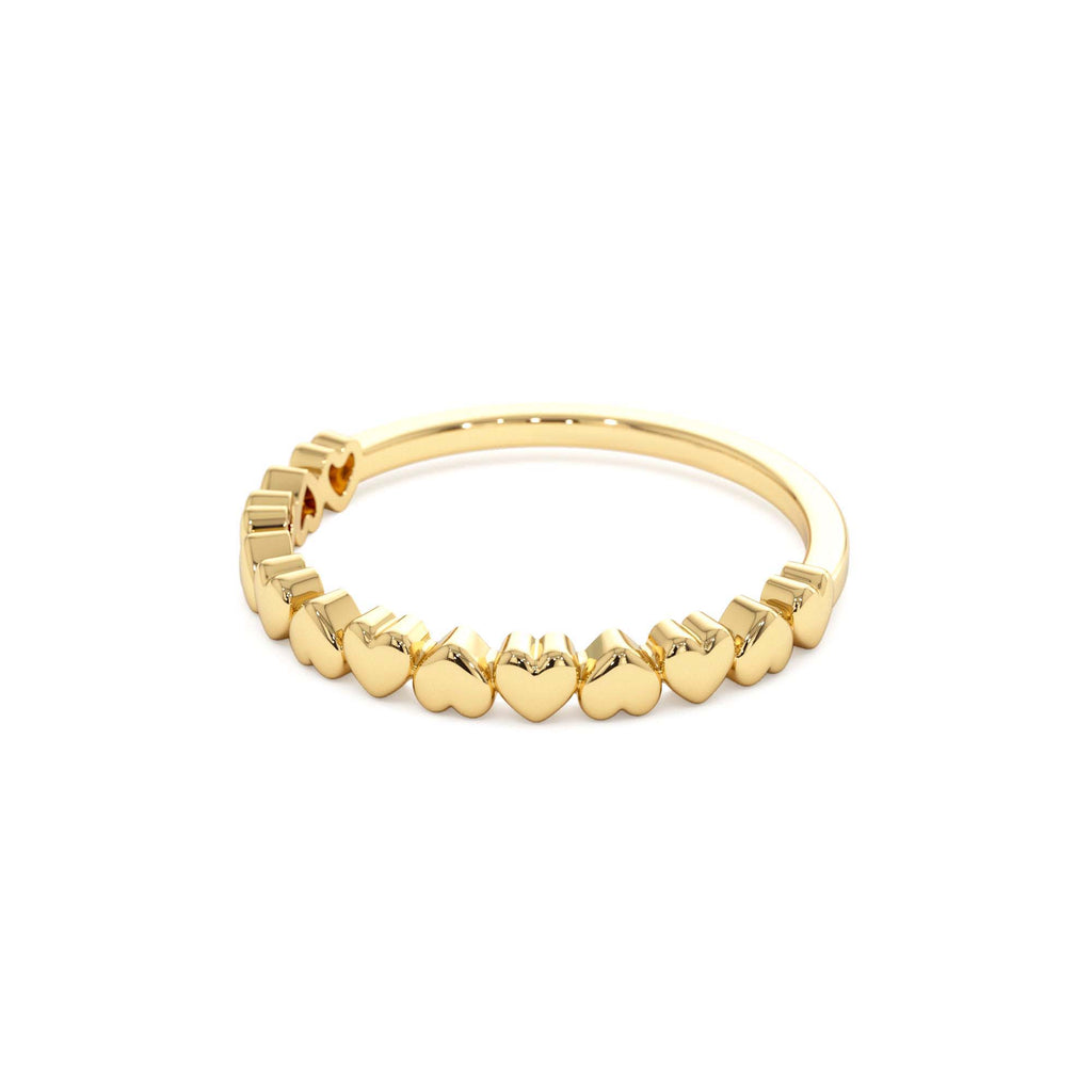 Dainty Heart Stacking Gold Ring in 14K Gold — view 2