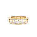 Multi-Band Marquise and Round Diamond Ring in 14K Gold — view 1