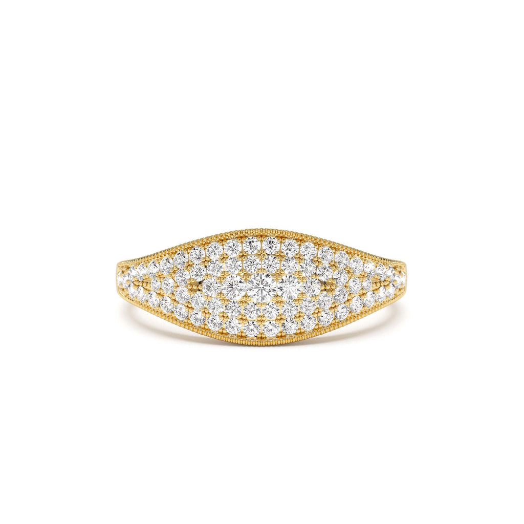 Glamorous Pave Setting Diamond Ring in 14K Gold — view 1