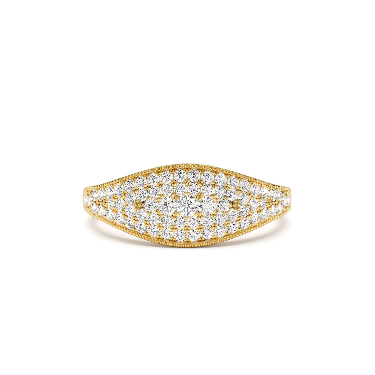 Glamorous Pave Setting Diamond Ring in 14K Gold — view 1