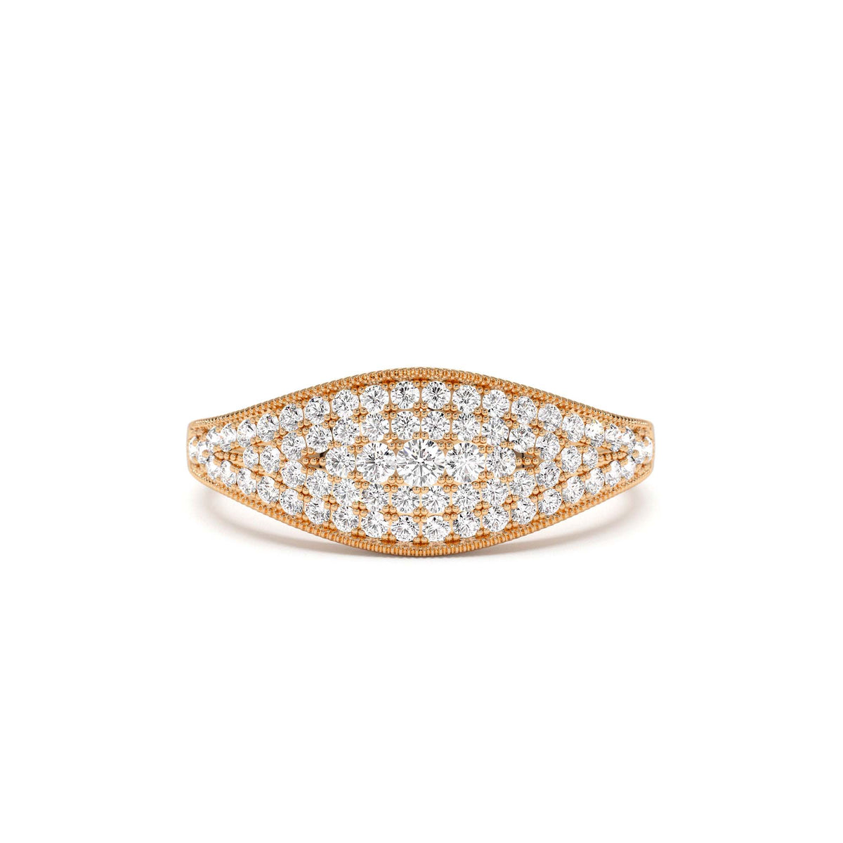 Glamorous Pave Setting Diamond Ring in 14K Gold — view 5