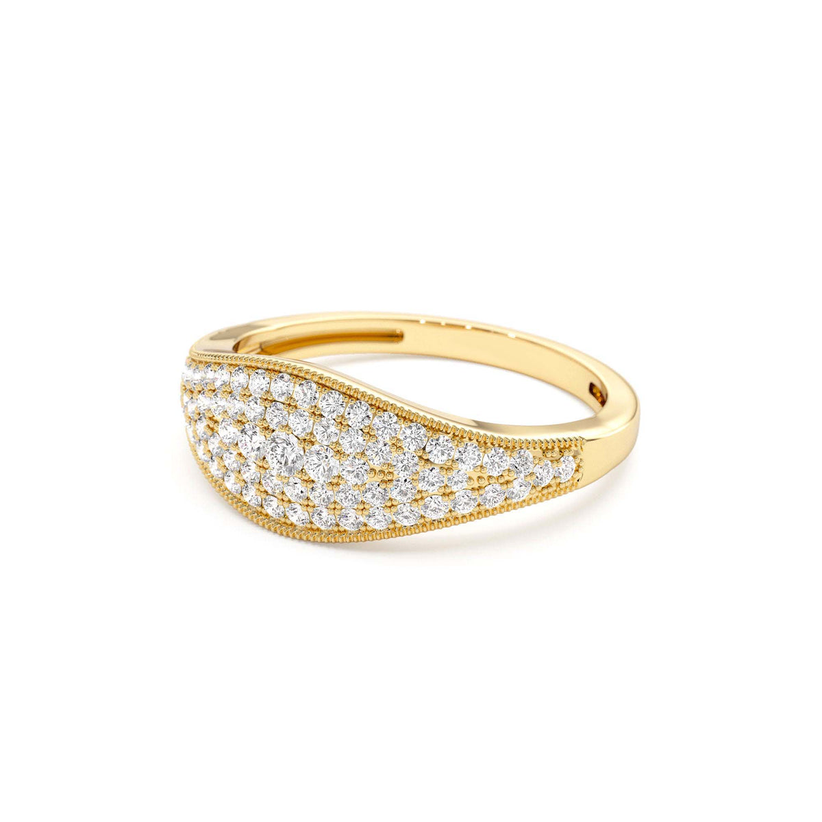 Glamorous Pave Setting Diamond Ring in 14K Gold — view 2