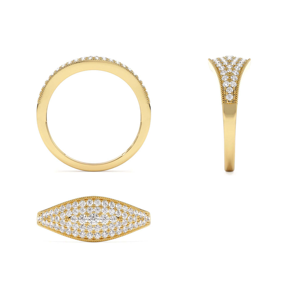 Glamorous Pave Setting Diamond Ring in 14K Gold — view 3