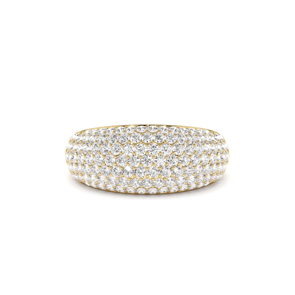 Chunky Dome Pave Setting Statement Diamond Ring in 14K Gold — view 1