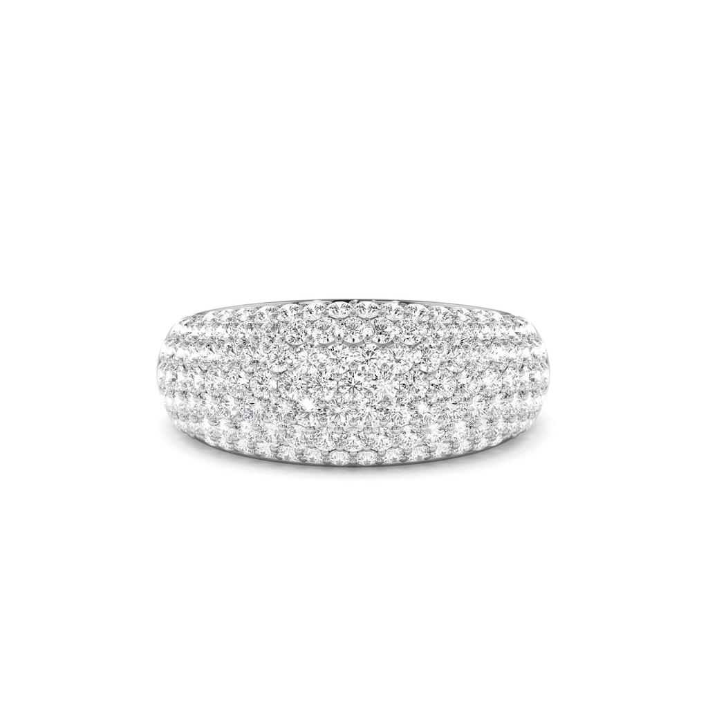 Chunky Dome Pave Setting Statement Diamond Ring in 14K Gold — view 4
