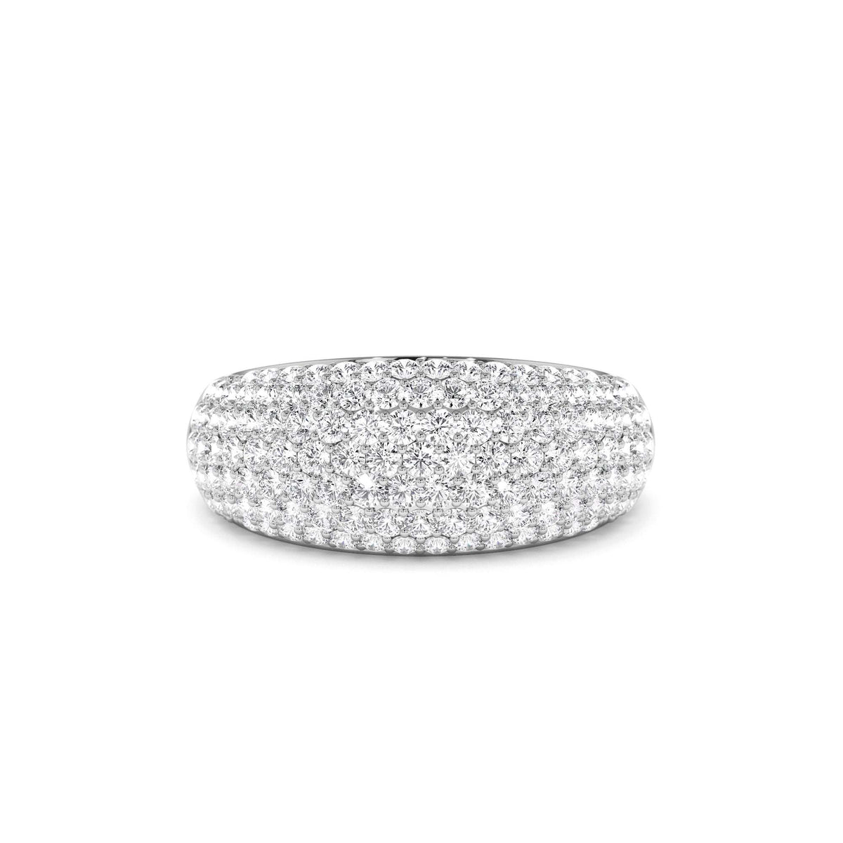 Chunky Dome Pave Setting Statement Diamond Ring in 14K Gold — view 4