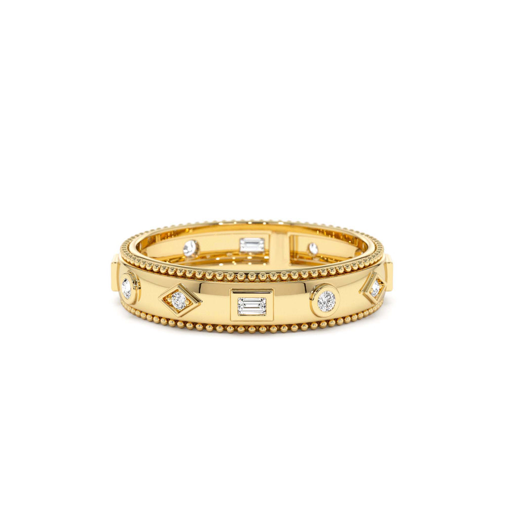 Mixed Shape Diamond Anniversary Band in 14K Gold — view 1