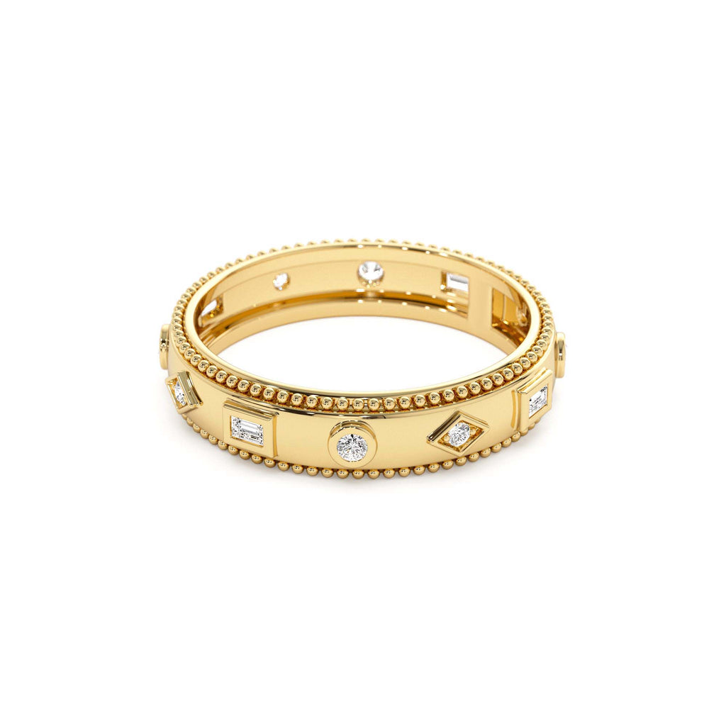Mixed Shape Diamond Anniversary Band in 14K Gold — view 2